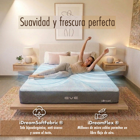 Colchón uDream Eve con tecnologías iDreamSoftFabric y iDreamflex