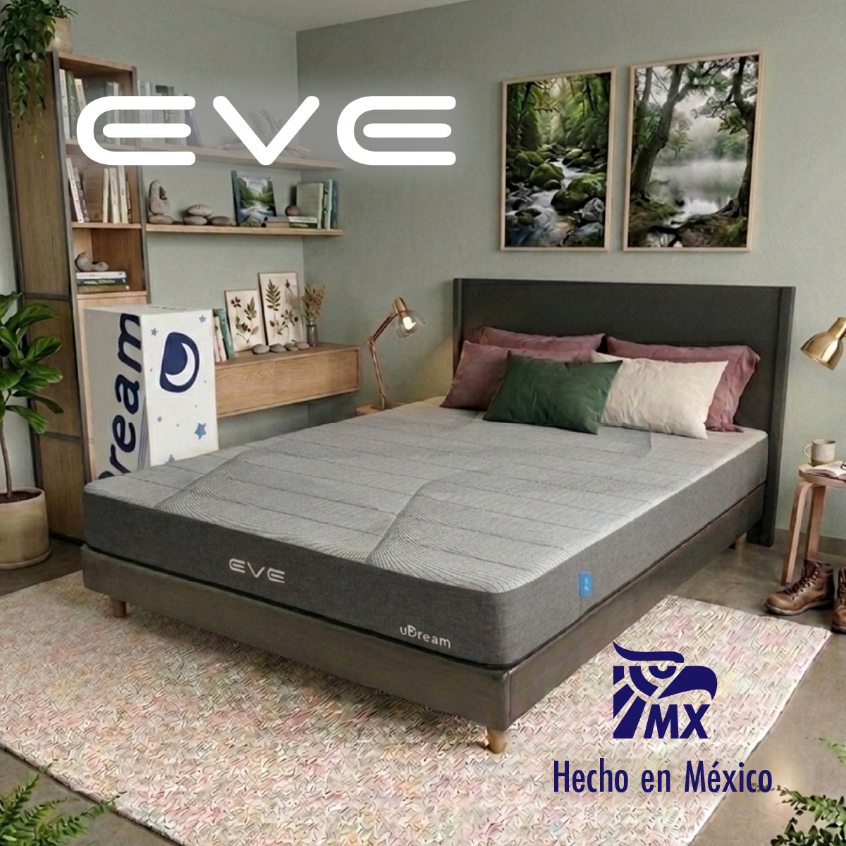 Colchon uDream Eve Hecho en México sobre recámara